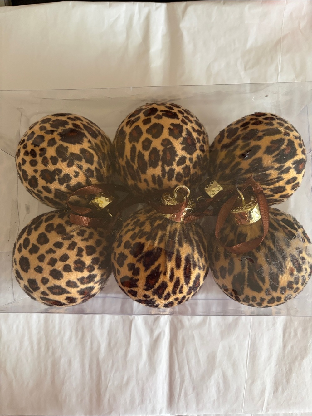 🐆🌲Leopard Print Holiday Ornaments Set of Six